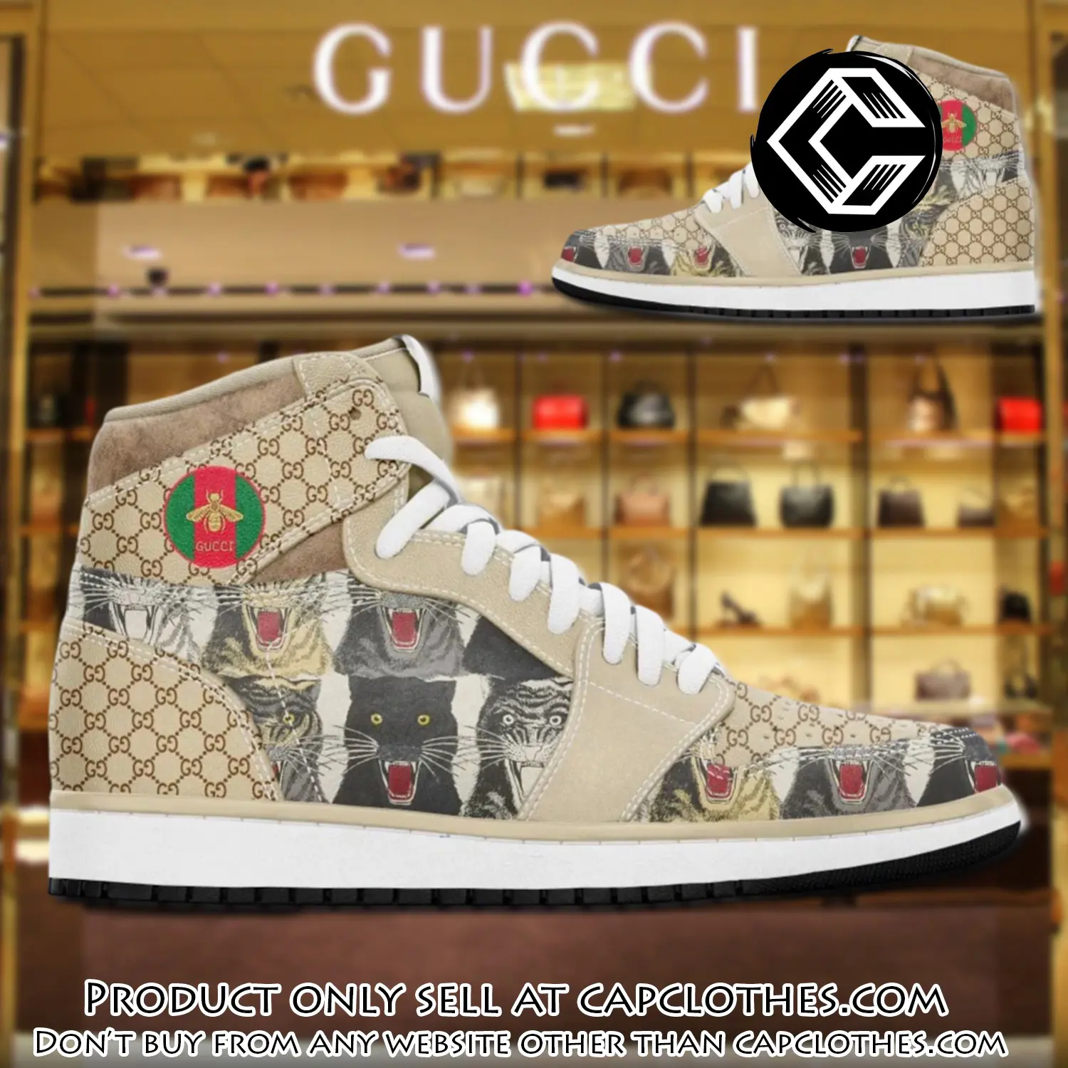 Gucci panther beige luxury brand high air jordan sneaker shoes cc3951028